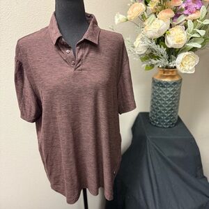 LEG3ND Breathe Men’s Performance Polo Shirt X-Large Maroon Heather